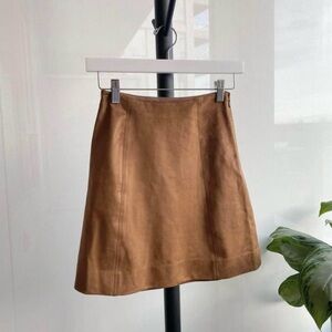 Aritzia Babaton Camel A-Line Suede Skirt
